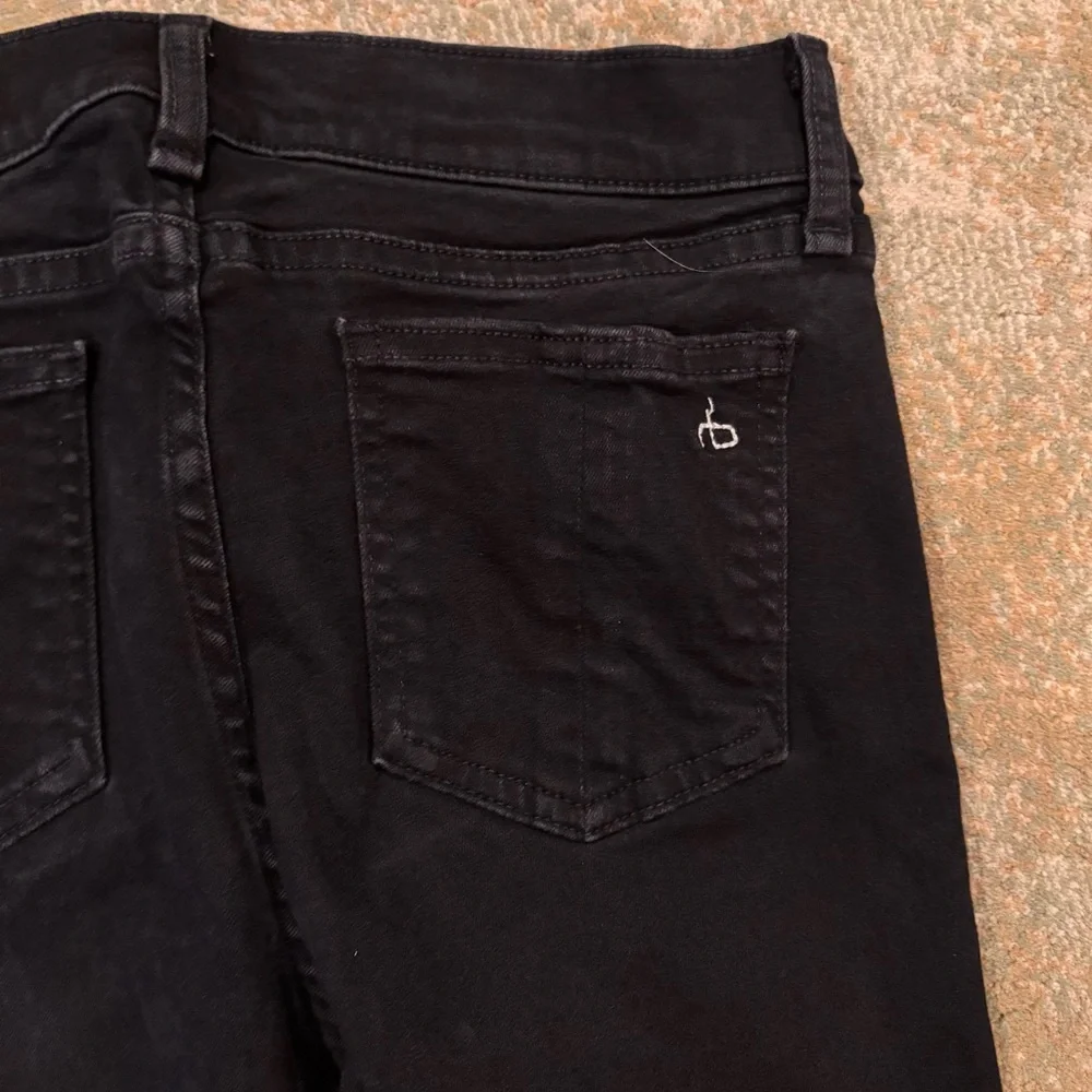 rag & bone Ankle Skinny Jeans Women’s 27 Black Raw Hem Stretch Denim